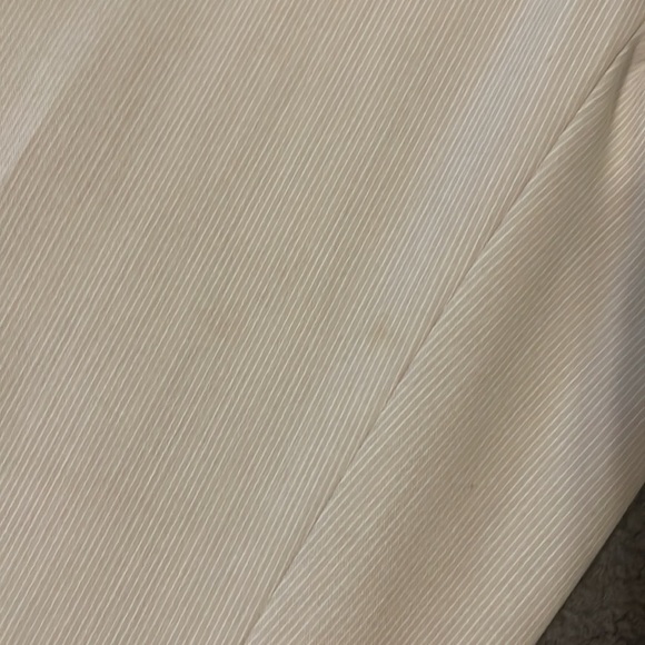 WHITE House Black Market Beige Legacy Pant Suit Ruffle Jacket - Picture 11 of 11